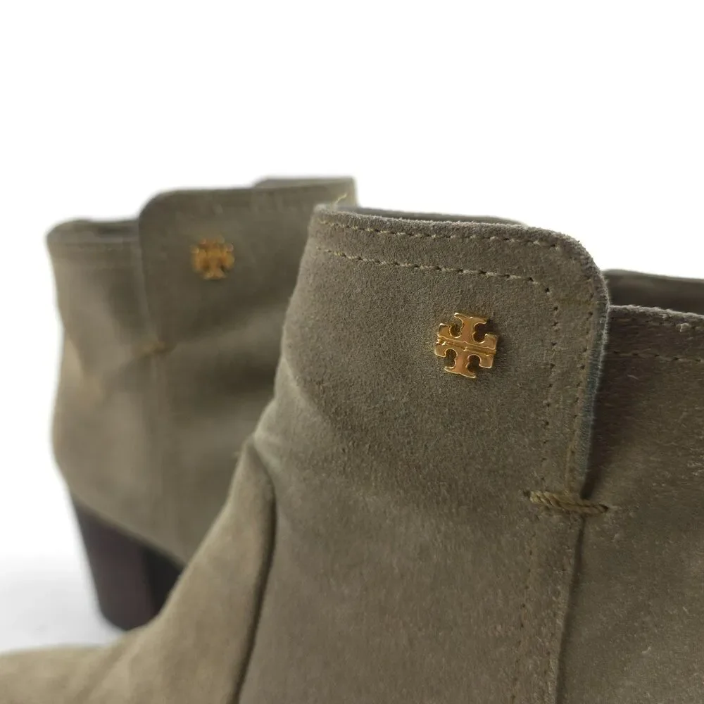 TORY BURCH Sabe Suede Ankle Bootie Preppy French Girl Old Money Quiet Luxury 6.5